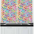 thumbnail image 1 of Ambesonne Abstract Kitchen Curtains, Trippy Colored, 55"x39", Multicolor, 1 of 2