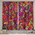 thumbnail image 1 of Ambesonne Abstract Kitchen Curtains, Vitray Mosaic Triangle, 55"x39", Multicolor, 1 of 3