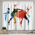 thumbnail image 1 of Ambesonne Abstract Kitchen Curtains, Wild Geometric Butterfly, 55"x39", Multicolor, 1 of 3