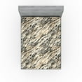 thumbnail image 1 of Ambesonne Abstract Modern Art Fitted Sheet, Grunge Stripes, King Size, Warm Taupe Beige, 1 of 5