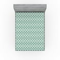 thumbnail image 1 of Ambesonne Abstract Modern Art Fitted Sheet, X Stripes Print, King Size, Pale Teal and Forest Green, 1 of 5