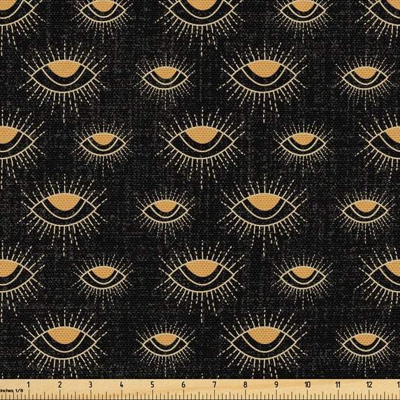 Ambesonne Abstract Modern Fabric by the Yard Upholstery, Esoteric Astral Art, 1 Yard, Sand Brown and Black