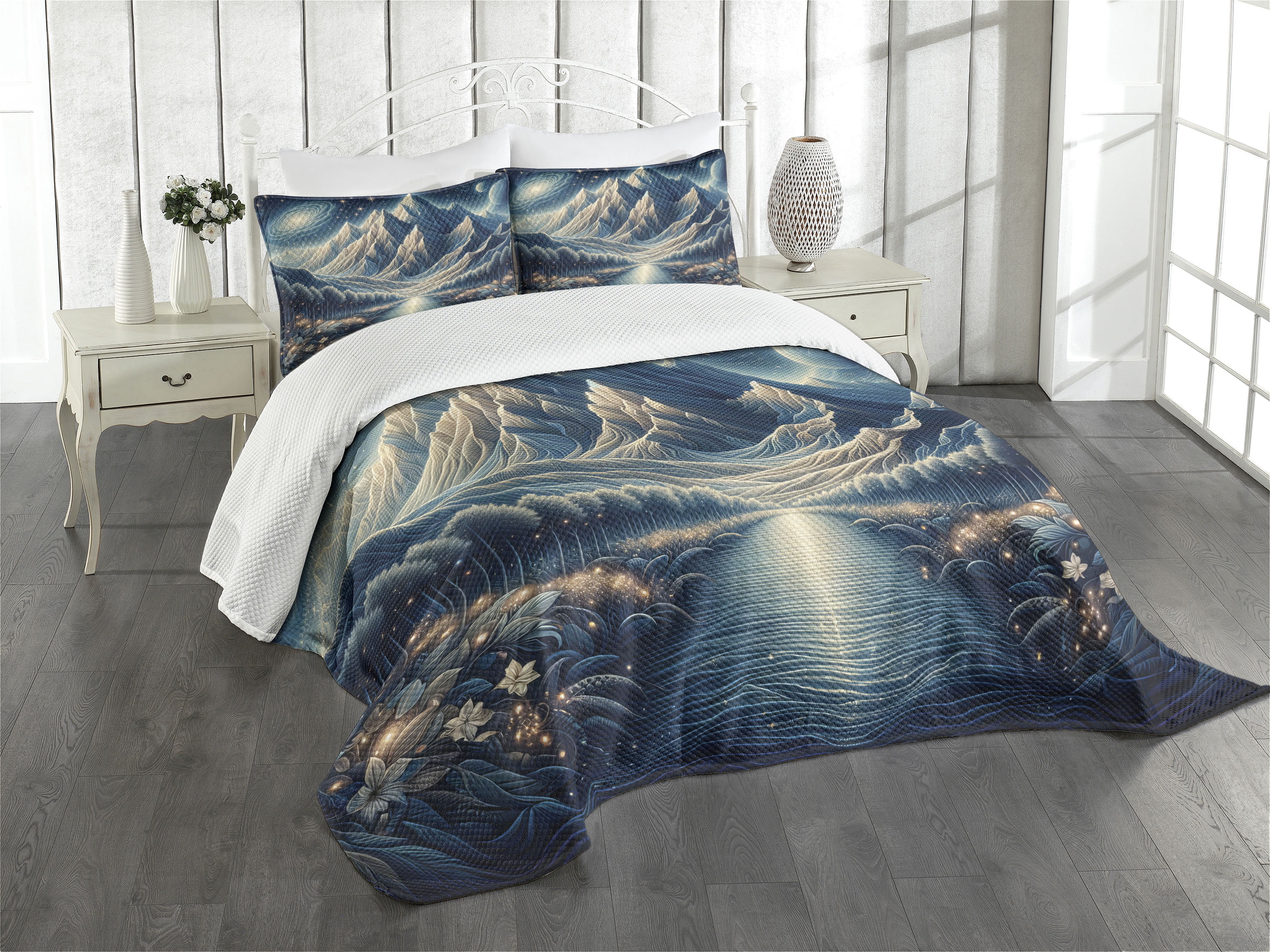 Ambesonne Not Solid Color Coverlet Set