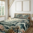 thumbnail image 1 of Ambesonne Abstract Nature Fitted & Top Sheet Set with Shams, Blooming Forest, Blush Dark Slate Blue, 1 of 5