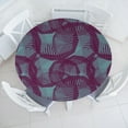 thumbnail image 1 of Ambesonne Abstract Pattern Fitted Round Tablecloth, Geometric Rounds, 56"- 60" Diameter, Purple and Seafoam, 1 of 5