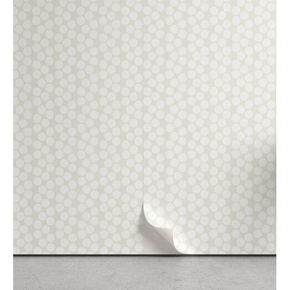 Ambesonne Abstract Peel & Stick Wallpaper for Home, Muted Neutral Nude Tone, 13"x36", Pale Eggshell White