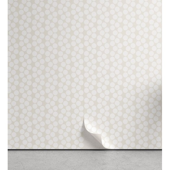 Ambesonne Abstract Peel & Stick Wallpaper for Home, Muted Neutral Nude Tone, 13"x36", Pale Eggshell White