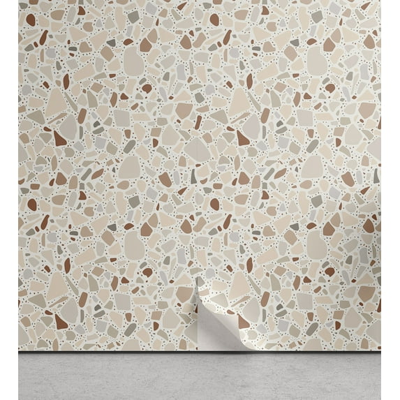 Ambesonne Abstract Peel & Stick Wallpaper for Home, Terrazo Style Classic Art, 13"x100", Multicolor