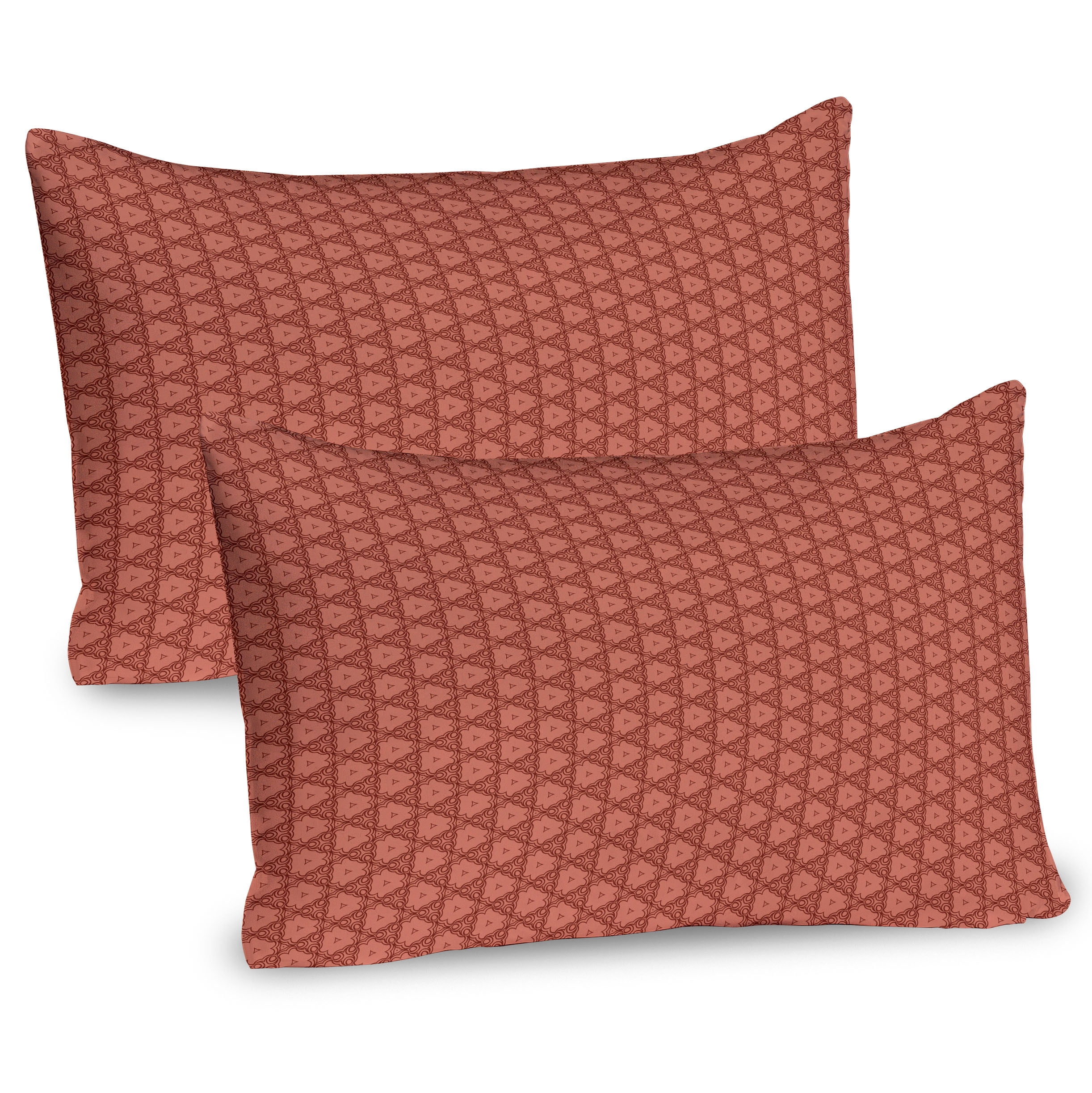 Dark Rust and Pale Rust Microfiber Pillow Sham Set