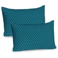 thumbnail image 1 of Ambesonne Abstract Pillow Sham 2 Pack, Complex Geometric Patterns, 26"x20", Dark Teal and Teal, 1 of 3