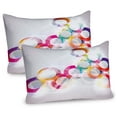 thumbnail image 1 of Ambesonne Abstract Pillow Sham 2 Pack, Disc Shapes Circles, 30"x20", Purple Orange, 1 of 3