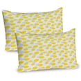 thumbnail image 1 of Ambesonne Abstract Pillow Sham 2 Pack, Dotted Rounds Quirky, 26"x20", Mustard Pale Taupe White, 1 of 3