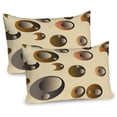 thumbnail image 1 of Ambesonne Abstract Pillow Sham 2 Pack, Funky Bubbles Round, 30"x20", Pale Brown Caramel, 1 of 3