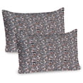 thumbnail image 1 of Ambesonne Abstract Pillow Sham 2 Pack, Funny Easter Rabbit Motif, 30"x20", Grey Rust and Chocolate, 1 of 3