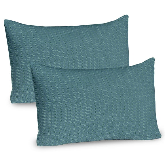 Ambesonne Abstract Pillow Sham 2 Pack, Geometric Hexagons, 30"x20", Shamrock Green