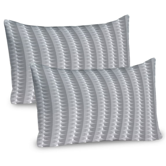 Ambesonne Abstract Pillow Sham 2 Pack, Graphic Circle Digital Art, 26"x20", Pale Grey Black and White