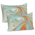 thumbnail image 1 of Ambesonne Abstract Pillow Sham 2 Pack, Long Haired Woman Art, 30"x20", Orange and Sky Blue, 1 of 3