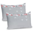 thumbnail image 1 of Ambesonne Abstract Pillow Sham 2 Pack, Modern Symmetric Forms, 36"x20", Grey Coral Pale Pink, 1 of 3