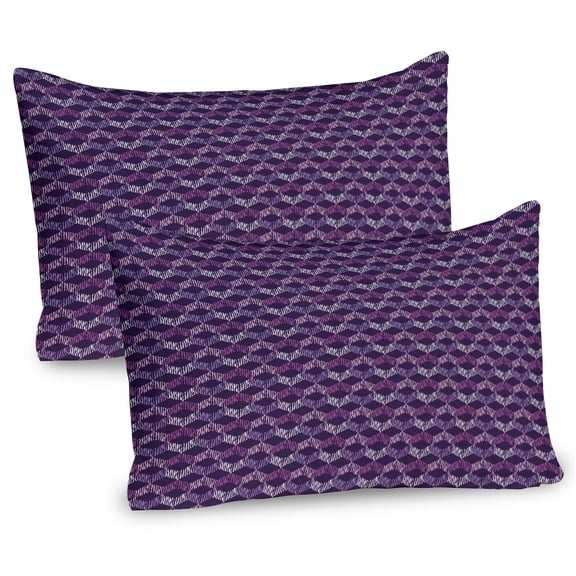 Ambesonne Abstract Pillow Sham 2 Pack, Motif in Colors, 30"x20", Purple Fuchsia