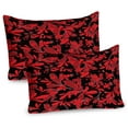thumbnail image 1 of Ambesonne Abstract Pillow Sham 2 Pack, Oceanic Island Flower Art, 26"x20", White Black Ruby, 1 of 3