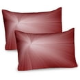 thumbnail image 1 of Ambesonne Abstract Pillow Sham 2 Pack, Ombre Effect Twirling Rays, 30"x20", Burgundy Dried Rose, 1 of 3