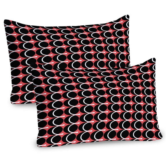 Ambesonne Abstract Pillow Sham 2 Pack, Round and Curving Streaks, 30"x20", Coral Slate Blue
