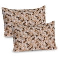 thumbnail image 1 of Ambesonne Abstract Pillow Sham 2 Pack, Semicircles in Brown Tones, 26"x20", Taupe Caramel, 1 of 3