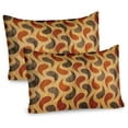 thumbnail image 1 of Ambesonne Abstract Pillow Sham 2 Pack, Tiling Wavy Shapes, 30"x20", Brown Black, 1 of 3