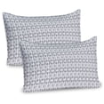 thumbnail image 1 of Ambesonne Abstract Pillow Sham 2 Pack, Triangular Stripes Pattern, 30"x20", Dark Grey White Dimgray, 1 of 3