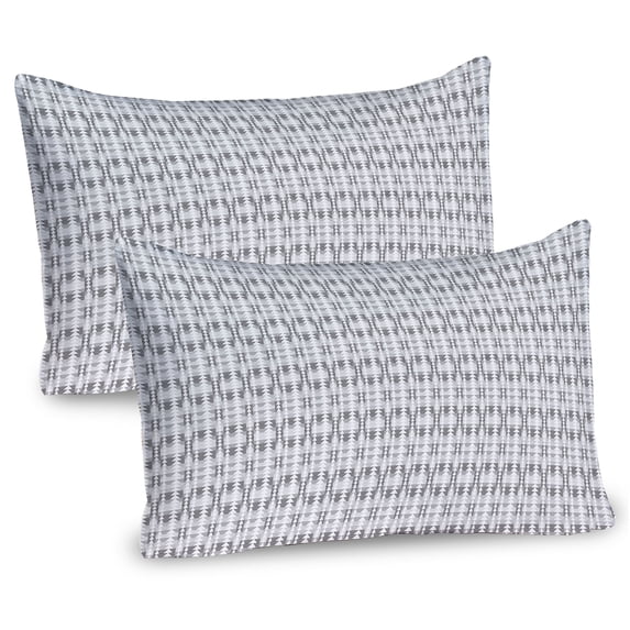 Ambesonne Abstract Pillow Sham 2 Pack, Triangular Stripes Pattern, 30"x20", Dark Grey White Dimgray