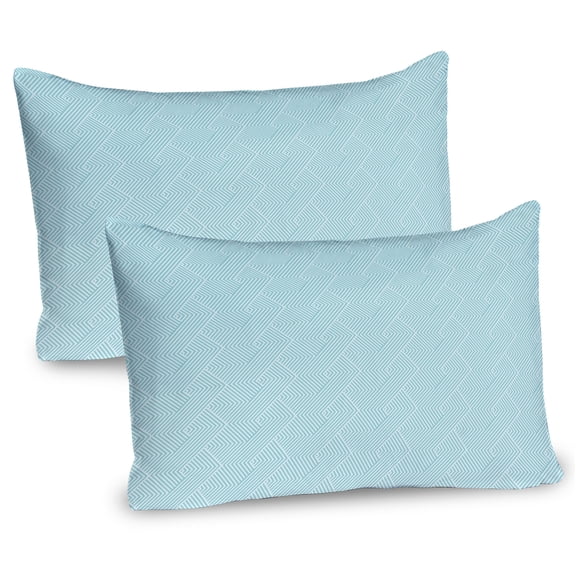 Ambesonne Abstract Pillow Sham 2 Pack, Wide Stripes or Chevron, 26"x20", Seafoam Pale Blue