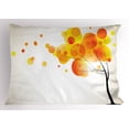 thumbnail image 1 of Ambesonne Abstract Pillow Sham, Autumn Sun and Trees, 26" X 20", Yellow Orange and Black, 1 of 2