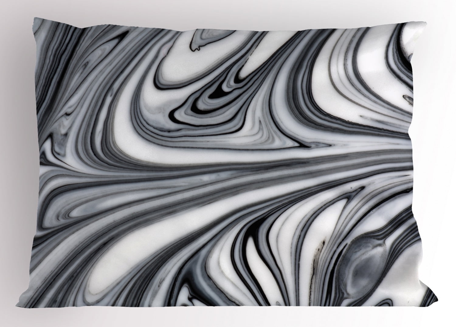Black and White Marble Print Polyester Pillow Sham