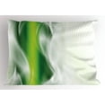 thumbnail image 1 of Ambesonne Abstract Pillow Sham, Cool Wavy Floral, 36" X 20", Dark Green White, 1 of 2