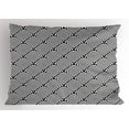 thumbnail image 1 of Ambesonne Abstract Pillow Sham, Fish Scale Swirls, 26" X 20", Black and White, 1 of 2