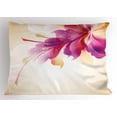 thumbnail image 1 of Ambesonne Abstract Pillow Sham, Floral Point and Leaf, 36" X 20", Purple Pink and Beige, 1 of 2
