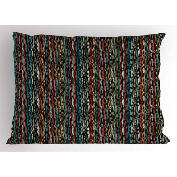 Ambesonne Abstract Pillow Sham, Modern Art Rainbow Colors, 26" X 20", Multicolor