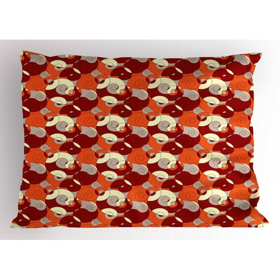 Ambesonne Abstract Pillow Sham, Retro Spirals Twirls, 26" X 20", Multicolor