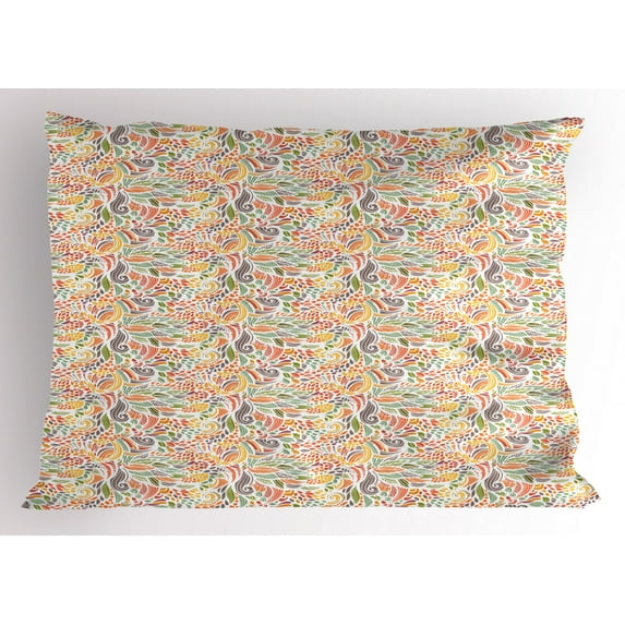 Ambesonne Abstract Pillow Sham, Tangled Colorful Design, 26" X 20", Multicolor