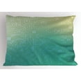 thumbnail image 1 of Ambesonne Abstract Pillow Sham, Tech Vector Pattern, 26" X 20", Jade Green Pale Green, 1 of 2