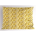 thumbnail image 1 of Ambesonne Abstract Pillow Sham, Triangle Rhombus Funky, 36" X 20", Yellow Brown White, 1 of 2