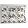thumbnail image 1 of Ambesonne Abstract Pillow Sham, Triangles Squares Plygons, 26" X 20", Grey Black Cocoa, 1 of 2