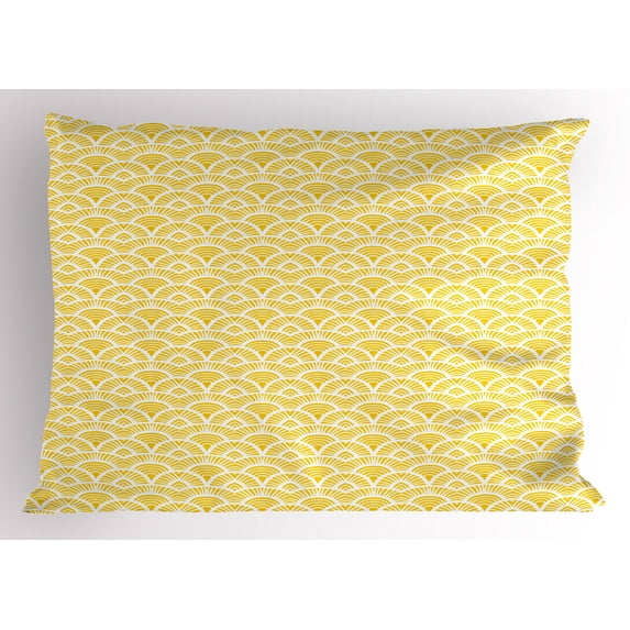 Ambesonne Abstract Pillow Sham, Vintage Boho Ornate, 26" X 20", Yellow White