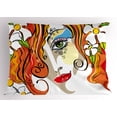 thumbnail image 1 of Ambesonne Abstract Pillow Sham, Woman Red Hair Floral, 36" X 20", Multicolor, 1 of 2