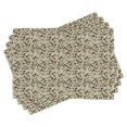 thumbnail image 1 of Ambesonne Abstract Place Mats Set of 4, Florals Bud Swirls, Standard Size, Brown and Khaki, 1 of 6
