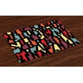 thumbnail image 1 of Ambesonne Abstract Place Mats Set of 4, Fractal Funky Forms, Standard Size, Multicolor, 1 of 4