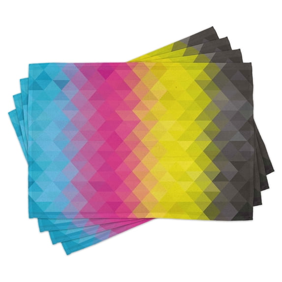 Ambesonne Abstract Place Mats Set of 4, Modern Mosaic, Standard Size, Multicolor