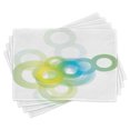 thumbnail image 1 of Ambesonne Abstract Place Mats Set of 4, Modern Ombre Circle, Standard Size, Blue White and Yellow, 1 of 4