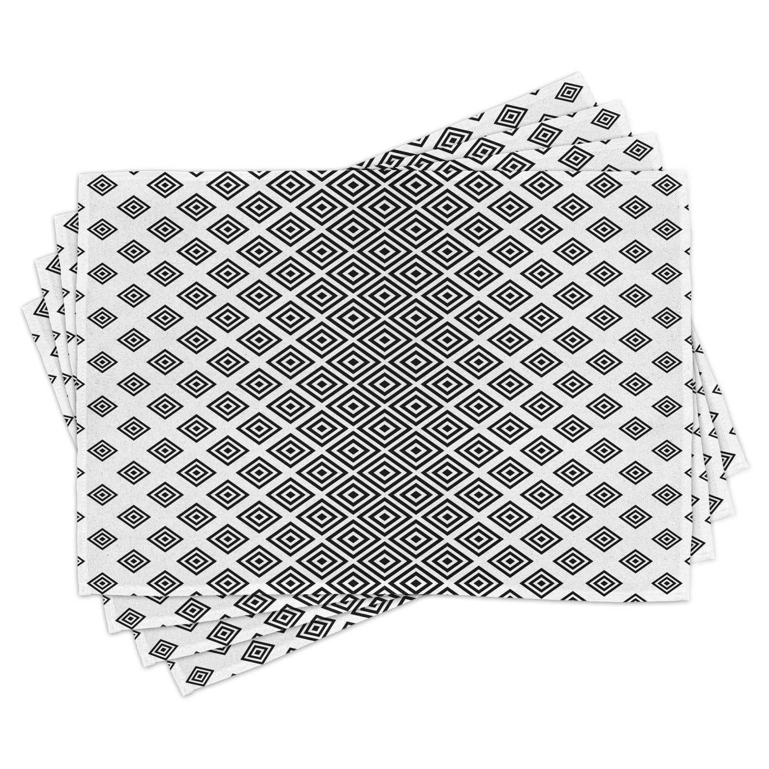 Ambesonne Abstract Place Mats Set of 4, Square Shape Geometric ...