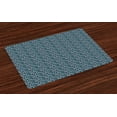 thumbnail image 1 of Ambesonne Abstract Place Mats Set of 4, Tangles Curly Lines, Standard Size, Teal Violet White, 1 of 4